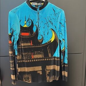 Jamie Sadock  Blue and Black Graphic Top